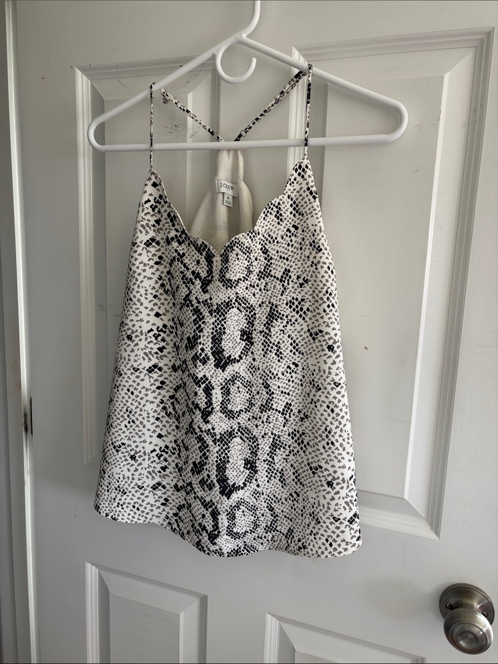 J. Crew Black and White Snake-Print Cami